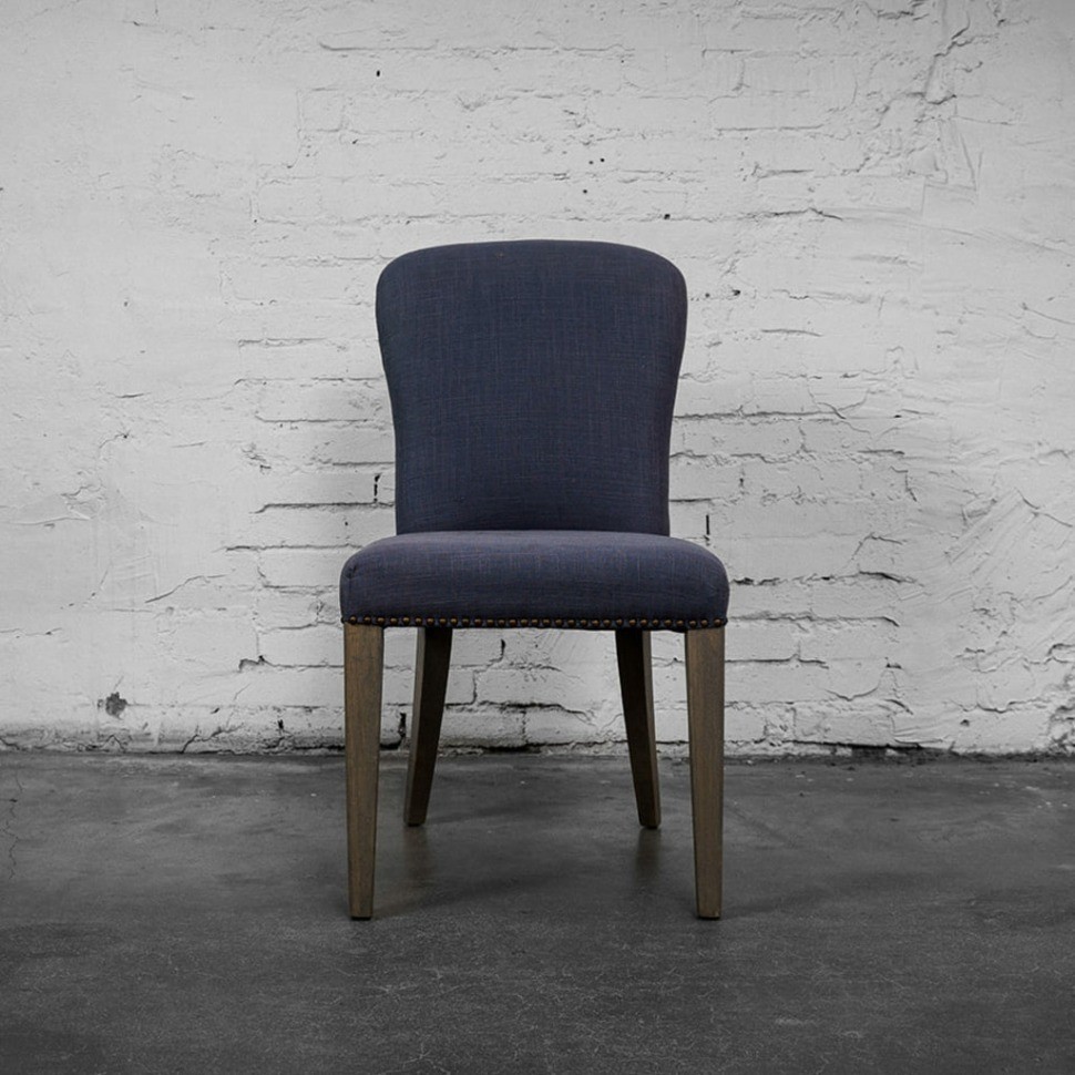 Стул Мери Mary/Boca 08, каркас дуб, обивка лен, blue, ROOMERS FURNITURE