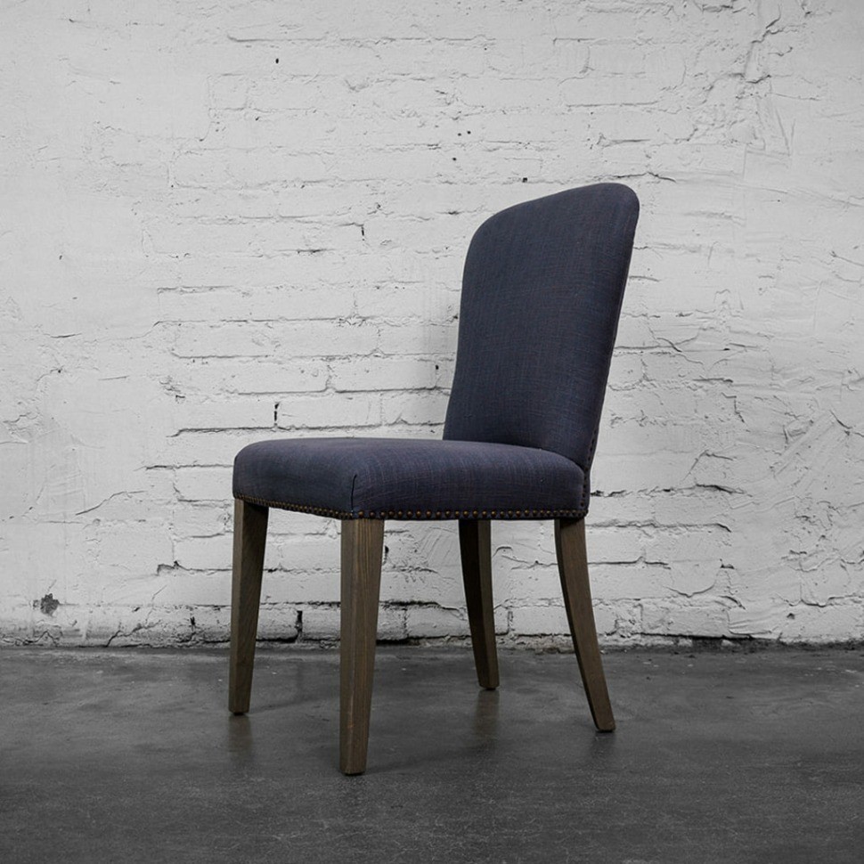 Стул Мери Mary/Boca 08, каркас дуб, обивка лен, blue, ROOMERS FURNITURE