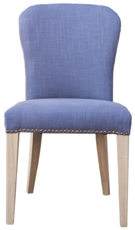 Стул Мери Mary/Boca 08, каркас дуб, обивка лен, blue, ROOMERS FURNITURE