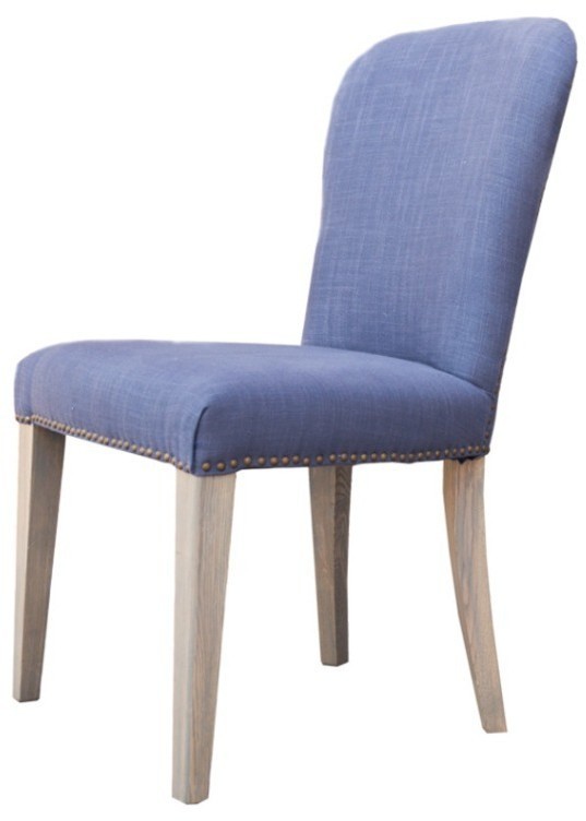 Стул Мери Mary/Boca 08, каркас дуб, обивка лен, blue, ROOMERS FURNITURE