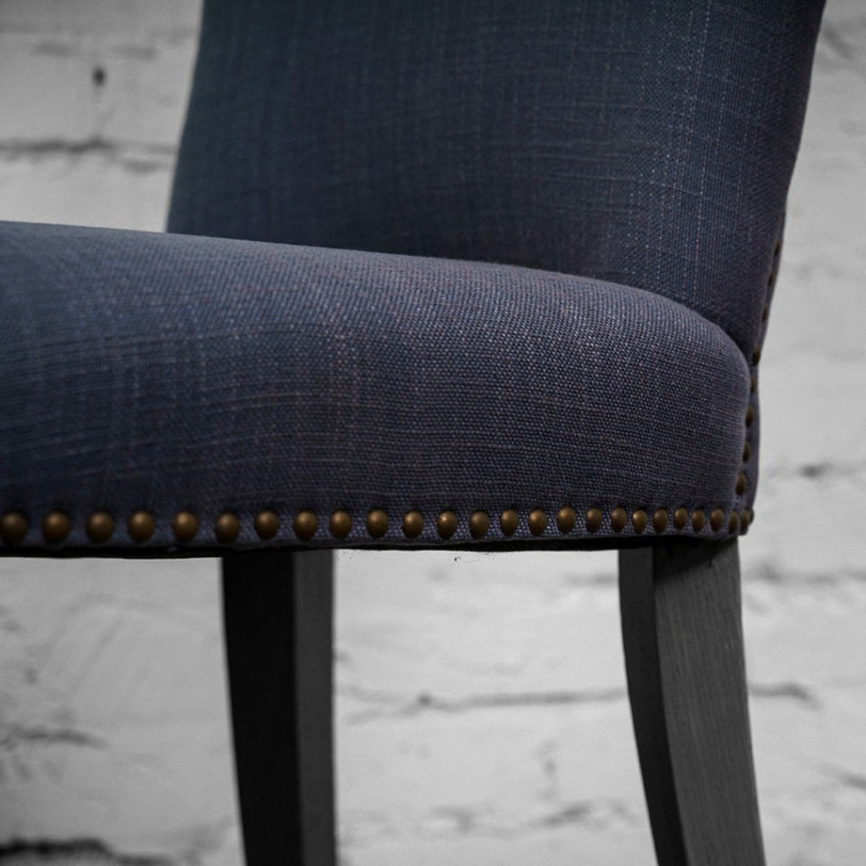 Стул Мери Mary/Boca 08, каркас дуб, обивка лен, blue, ROOMERS FURNITURE