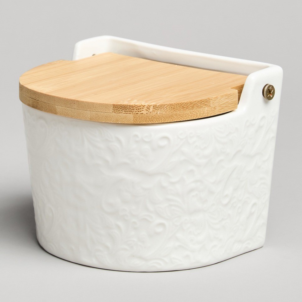 Банка для соли с дер.крышкой lefard "muse" 11,5*11*9,5 см 450 мл (587-238)