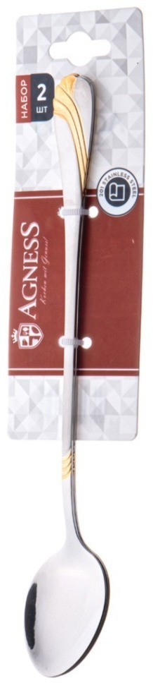 Набор ложек для коктелей agness, 2 шт длина 19,5 см мал. уп. = 40 шт (942-132)