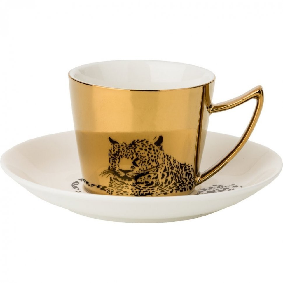 Кофейный набор "leopard" на 2пер. 4пр. 90мл, золотой Lefard (91-084)