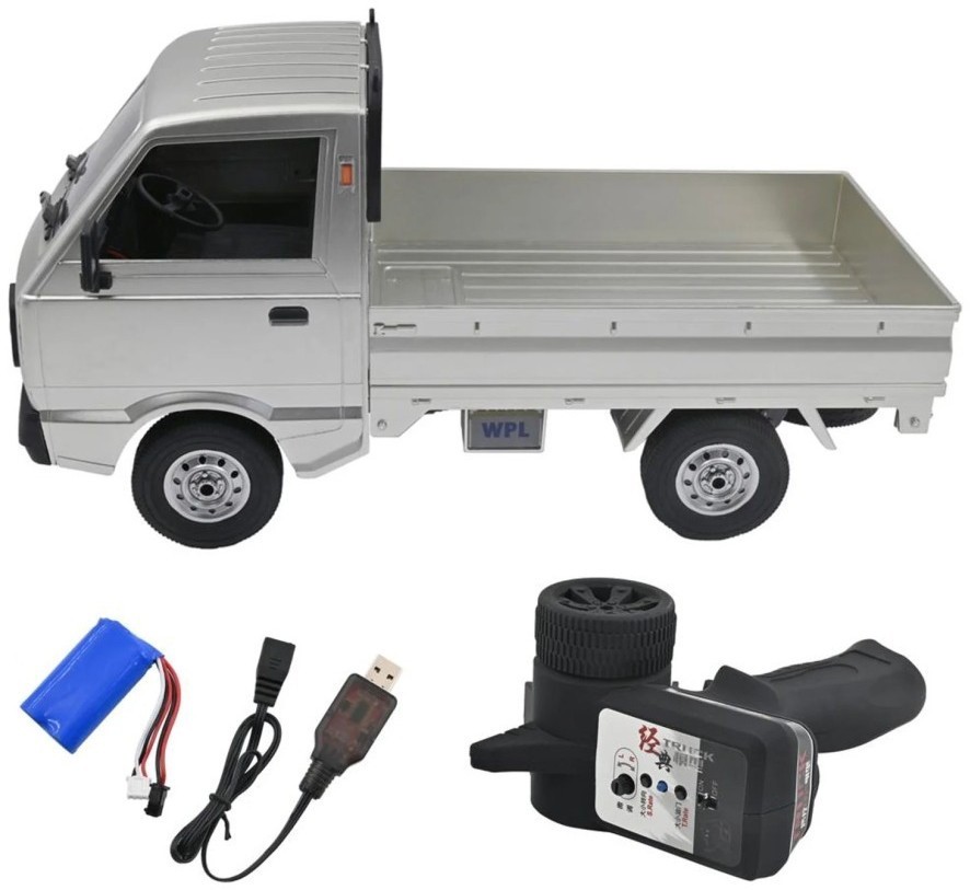 Радиоуправляемый бортовой грузовик серебристый WPL Suzuki Carry ST90 масштаб 1:10 - D-12
