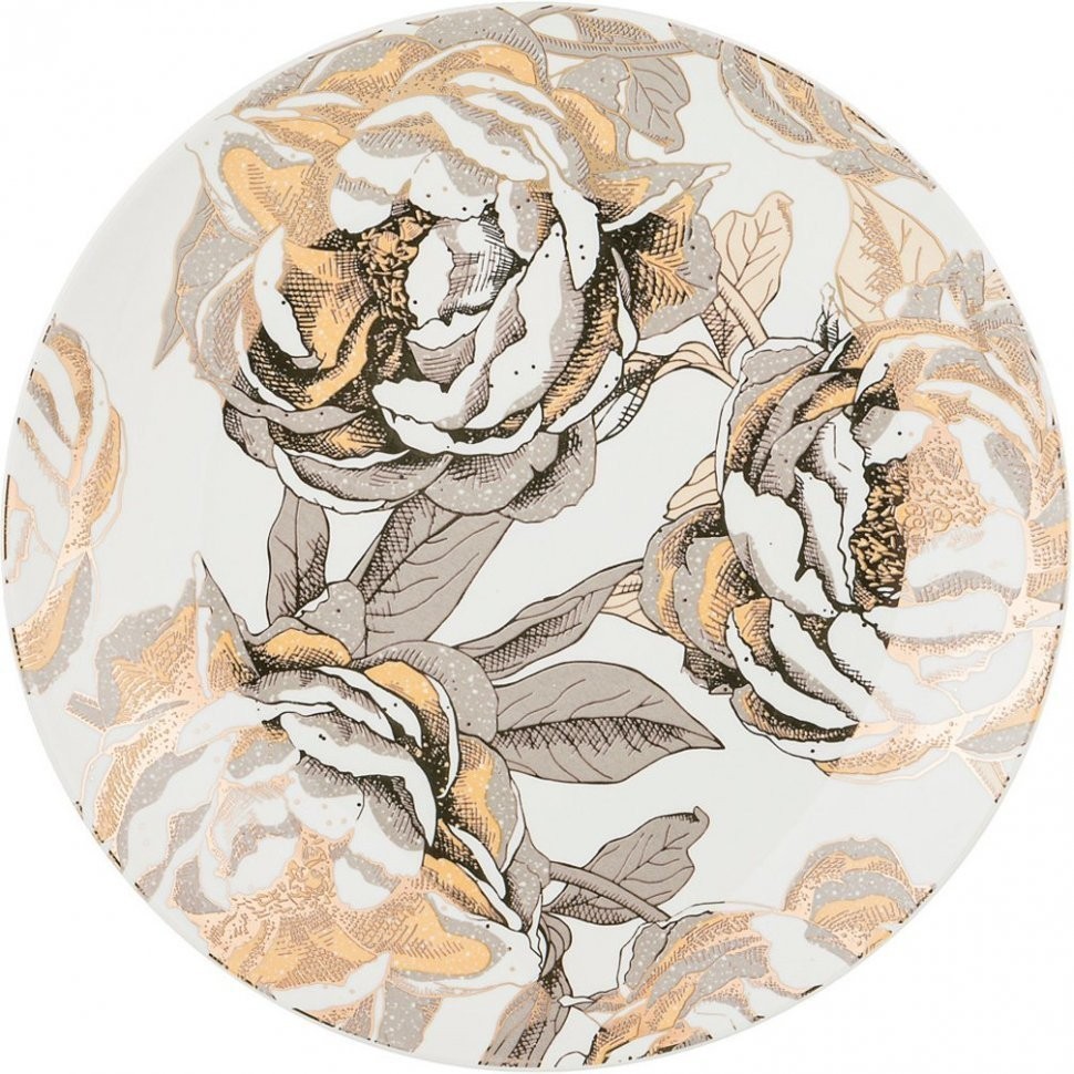 Тарелка десертная "golden rose" 20,5см, белая Lefard (133-316)