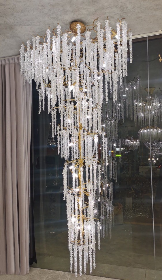 Люстра каскадная d.80*h200 см, металл цвет золото (TT-00012856)