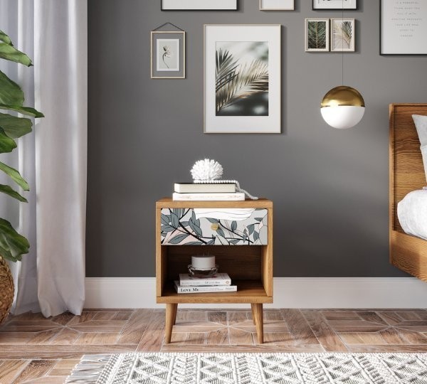 Тумбочка Berber с открытой полкой 50 принт арт BB33/Print_50-ET