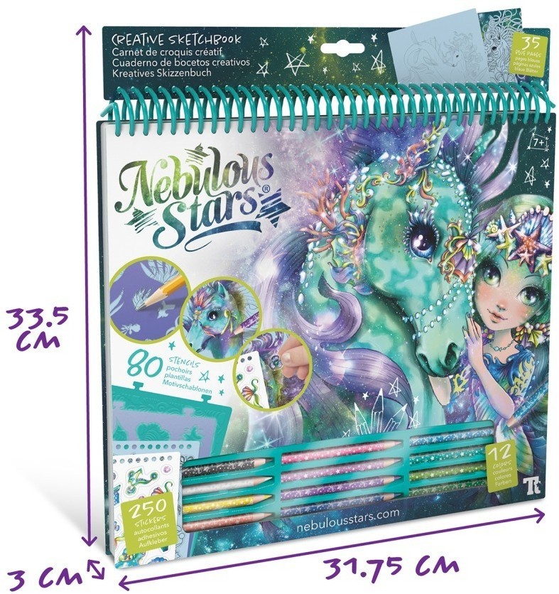 Серия Space: Раскраска для девочек (35 скетч страниц, 12 карандашей, трафареты, наклейки) (11372_NSDA)