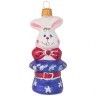 Ёлочное украшение "кролик в шляпе" в подарочной упаковке высота=10 см ООО"юниопт" (140-320)