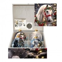 Новогодний набор на 4 шара Легенда о Рождественских грезах с кристаллами Swarovski (4044)