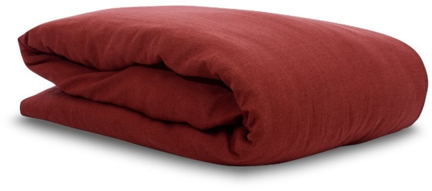 Пододеяльник изо льна бордового цвета essential, 200х200 см (63311)