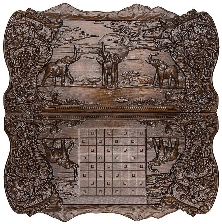 Нарды резные "Слоны в Африке", Ustyan (28727)