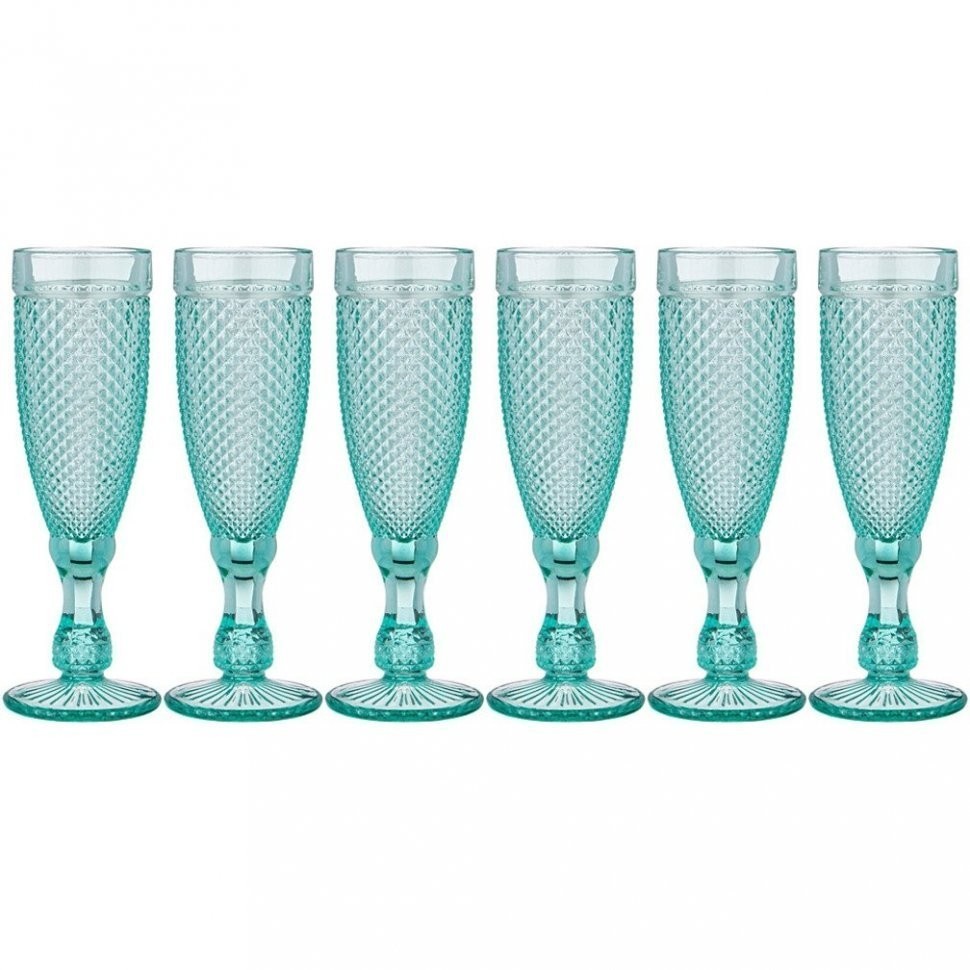 Набор бокалов для шампанского "гранат" из 6шт. серия "muza color" 150мл. / в=20 см Lefard (781-215)