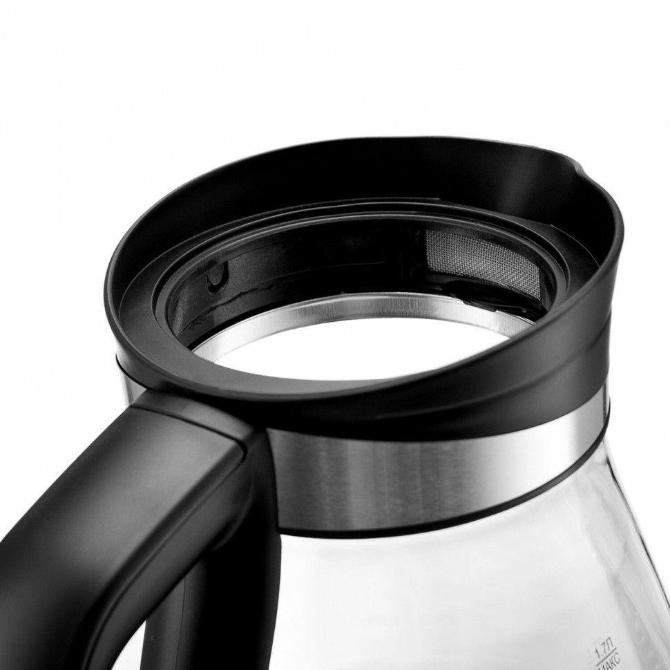 Чайник BRAYER BR1048 1,7л 2200 Вт закр нагр элемент стекло черный 456594 (94234)