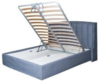 Кровать Odry c подъем.мех. шенилл синий Natur Sin 206*220*120 (TT-00016525)