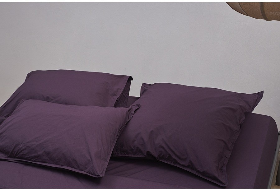 Простыня из стираного перкаля сливового цвета из коллекции essential, 240х270 см (77752)