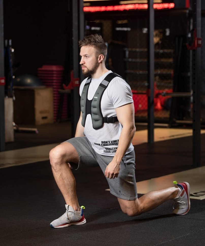 БЕЗ УПАКОВКИ Жилет-утяжелитель WT-301, серый, 5 кг (2104313)