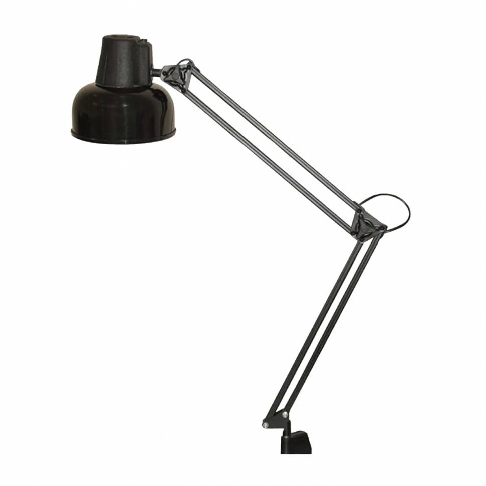 Настольная лампа светильник Бета на струбцине цоколь Е27 чёрный 236650 (92018)