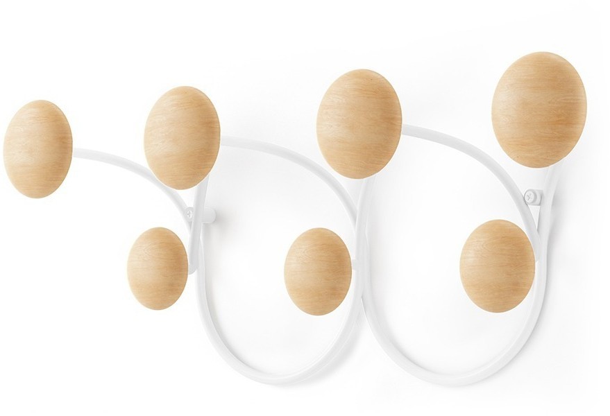 Вешалка настенная dotsy, белая/натуральное дерево (75209)