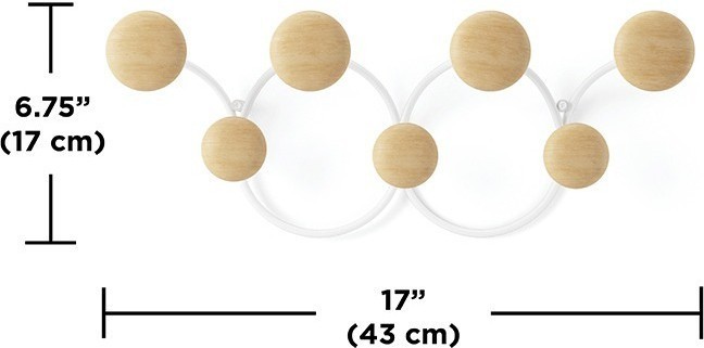 Вешалка настенная dotsy, белая/натуральное дерево (75209)