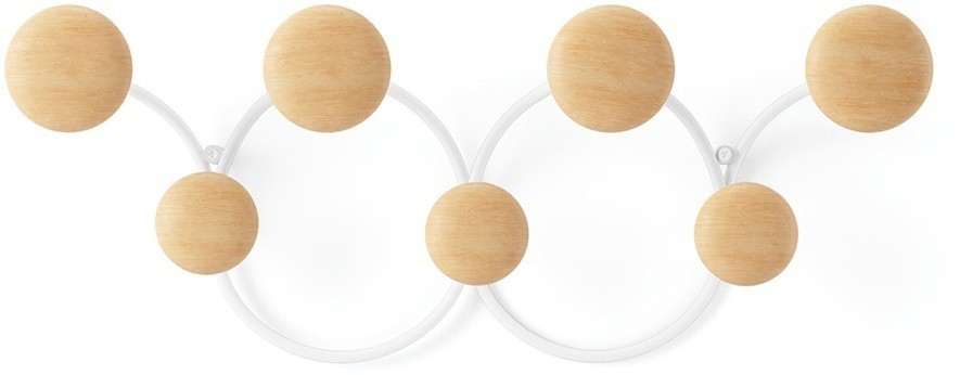 Вешалка настенная dotsy, белая/натуральное дерево (75209)