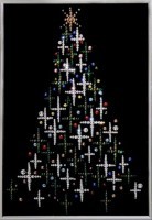 Картина Елка с кристаллами Swarovski (1101)