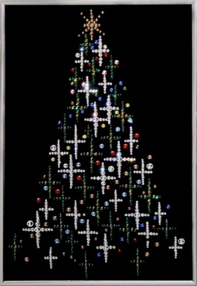 Картина Елка с кристаллами Swarovski (1101)