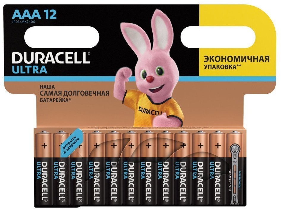 Батарейки алкалиновые Duracell Ultra Power LR03 (AAA) 12 шт (454230) (65481)