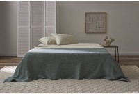 Покрывало вафельное из хлопка цвета шалфея из коллекции essential, 230х250 см (77461)