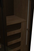 GD-10012/1-3 Шкаф Alto двух c выдв ящик,цвет дуб Урбан Кофейный,дверцы стекло(тонир) 100*57*228.5см (TT-00014198)