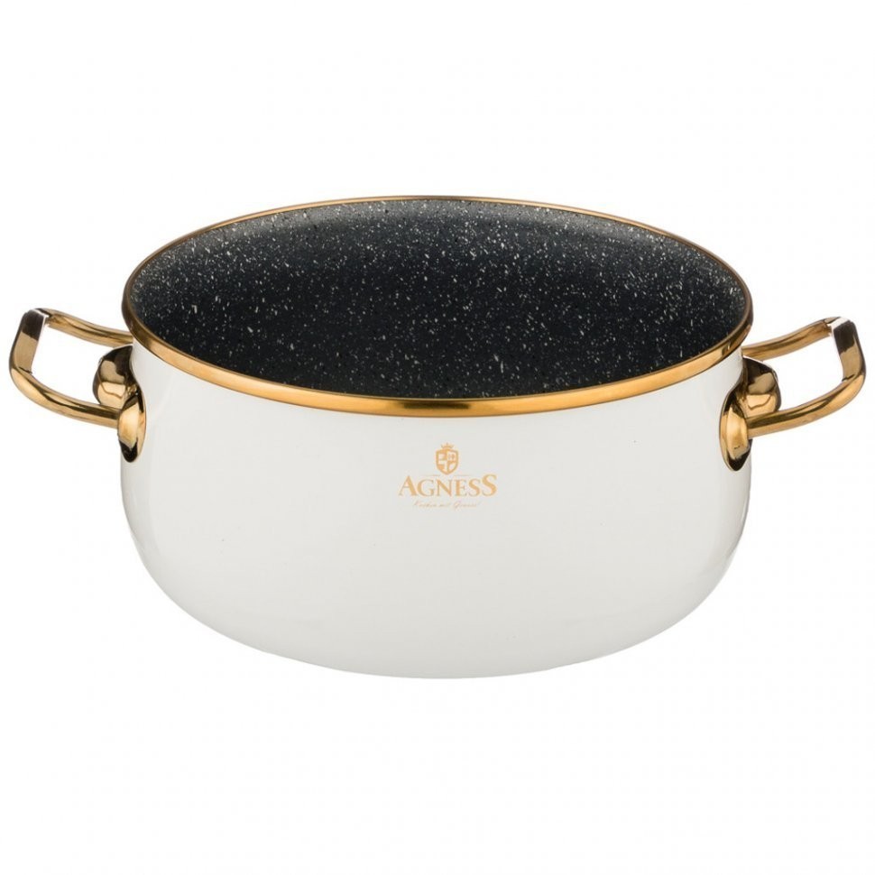 Пароварка agness эмалир. со стеклянной вставкой и антипригар."мрамор." покрытием, 3,2л диа.20см Agness (950-249)