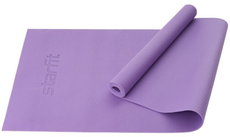 Коврик для йоги и фитнеса FM-101, PVC, 183x61x0,3 см, фиолетовый пастель (2104261)