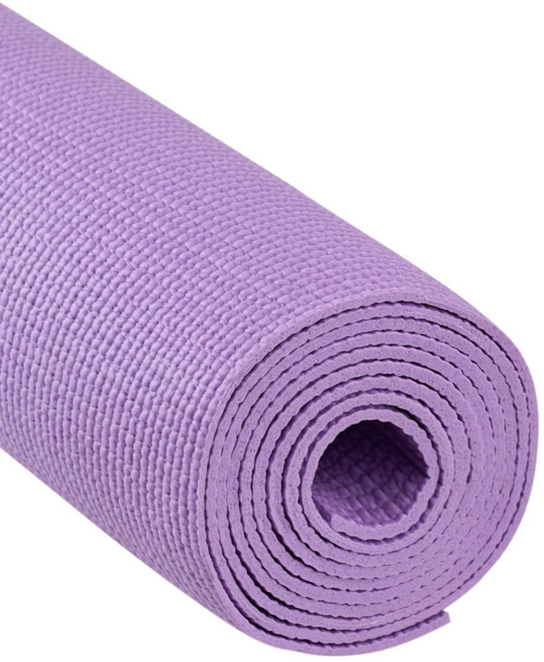 Коврик для йоги и фитнеса FM-101, PVC, 183x61x0,3 см, фиолетовый пастель (2104261)