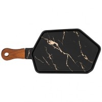 Менажница с деревянной ручкой коллекция &quot;золотой мрамор&quot; цвет:black  35*16 см Lefard (412-199)