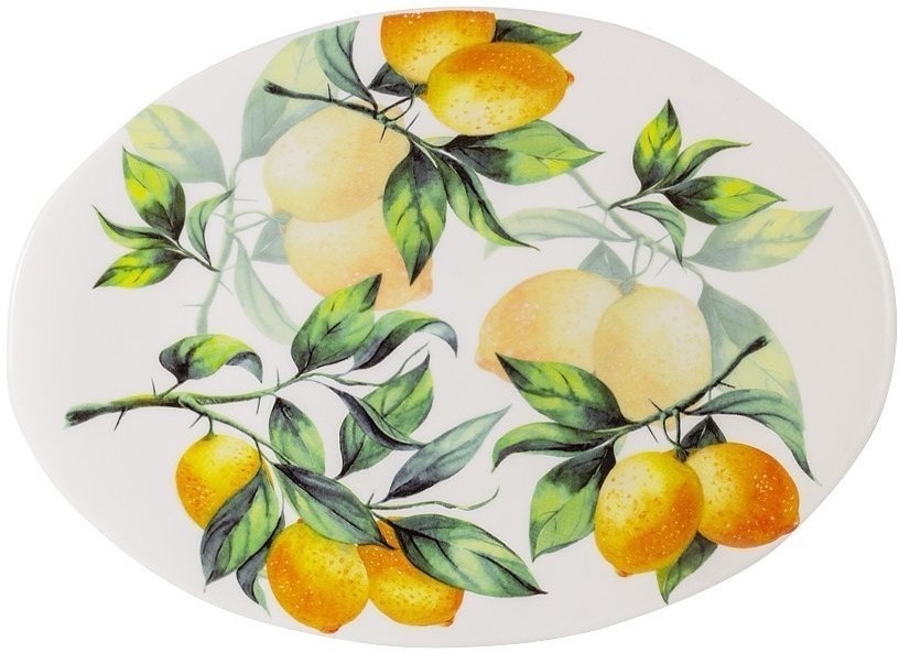 Блюдо овальное Лимоны, 39х28 см - JV3-OVPL38I-30031
