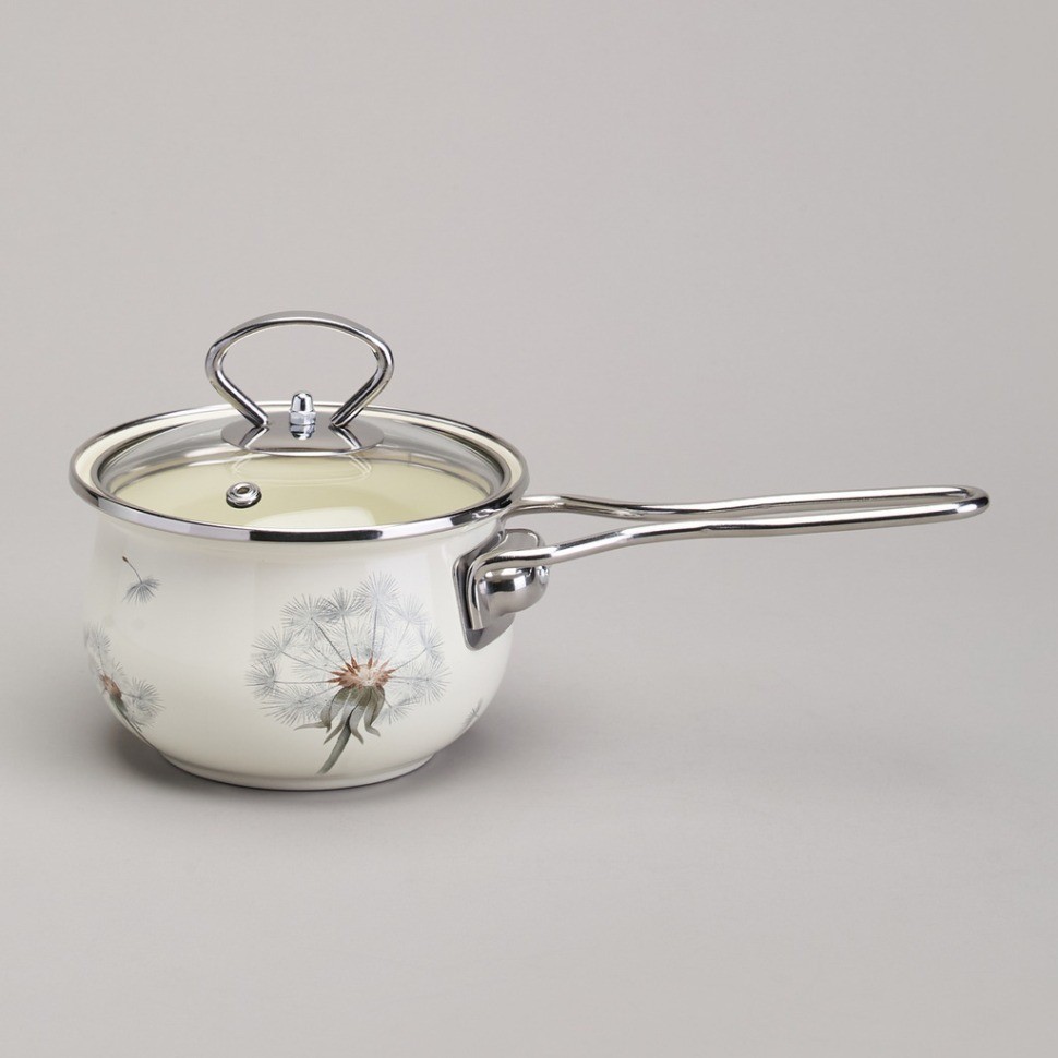 Ковш эмалированный серия "dandelion" 0,9л, диа 14 см Agness (943-059)