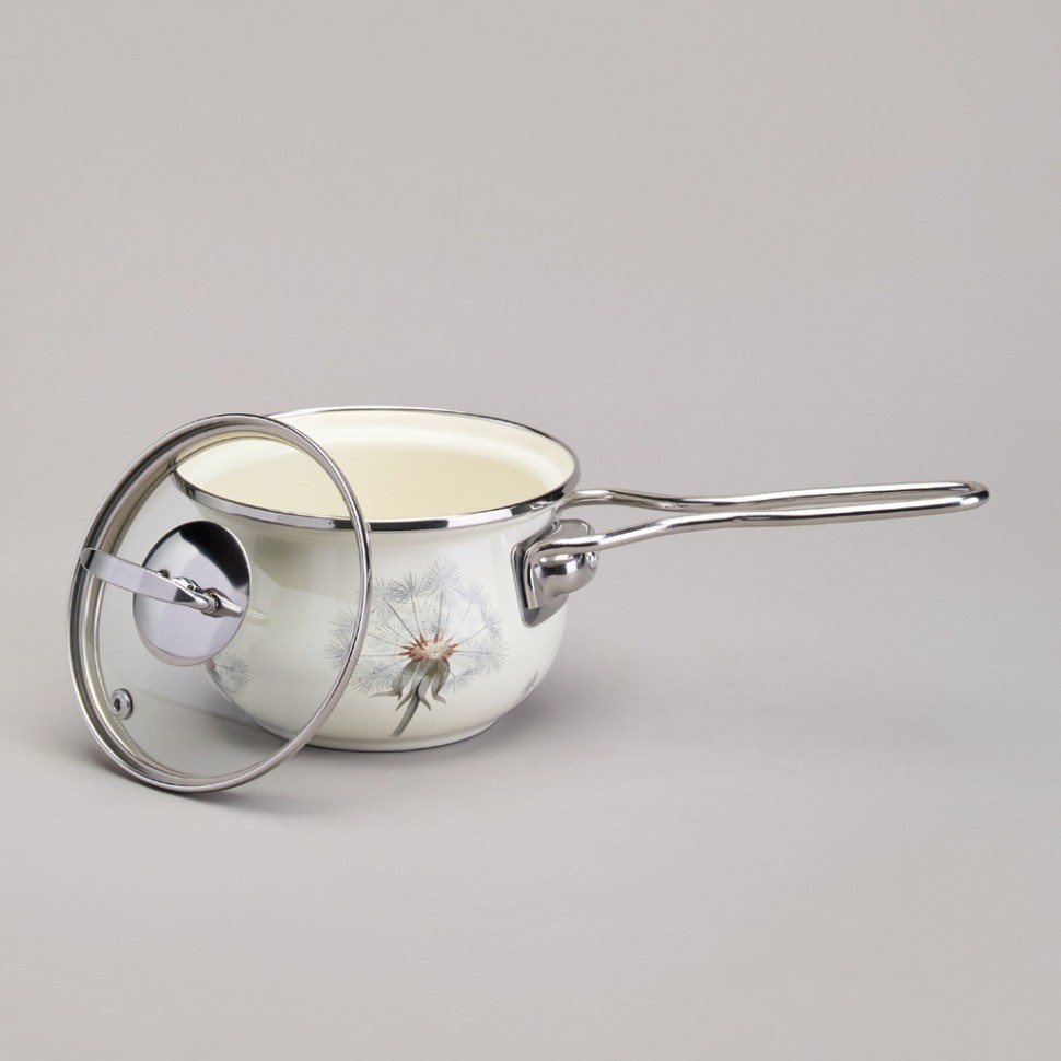 Ковш эмалированный серия "dandelion" 0,9л, диа 14 см Agness (943-059)