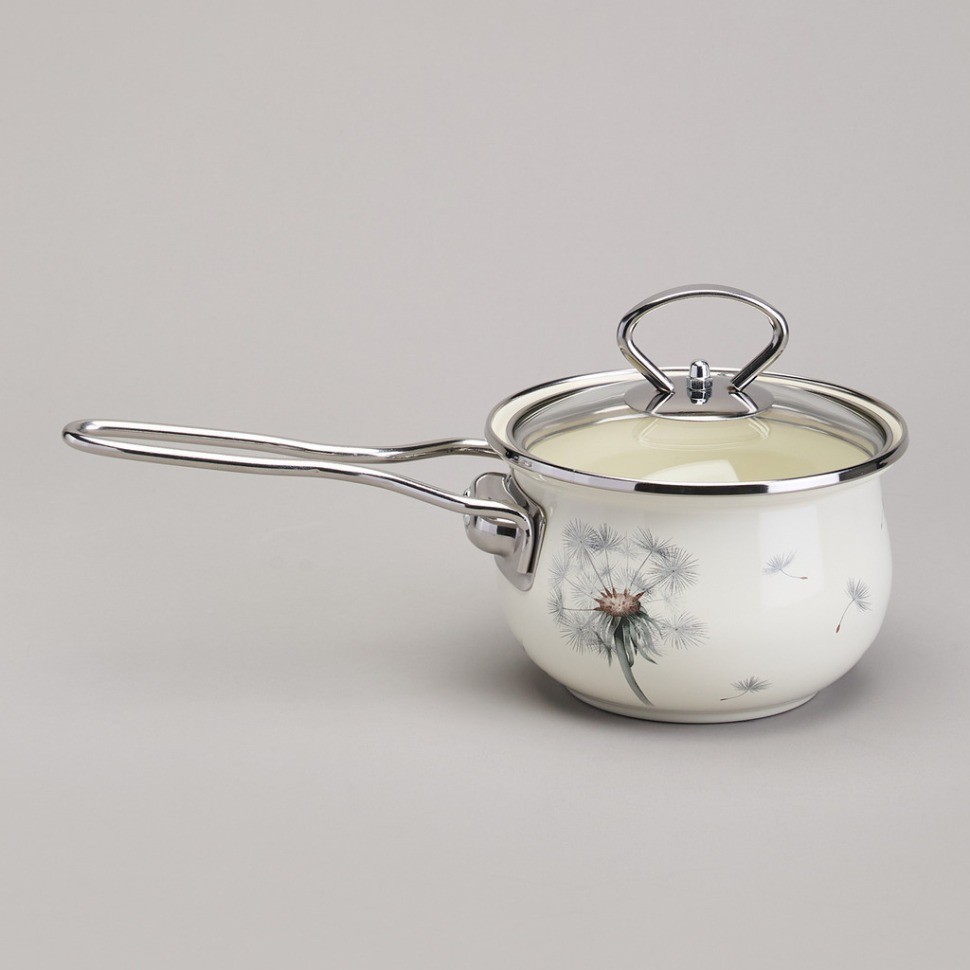 Ковш эмалированный серия "dandelion" 0,9л, диа 14 см Agness (943-059)