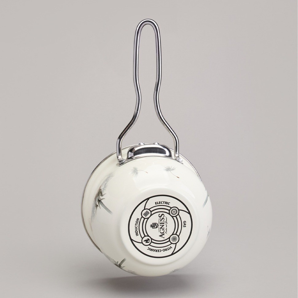 Ковш эмалированный серия "dandelion" 0,9л, диа 14 см Agness (943-059)