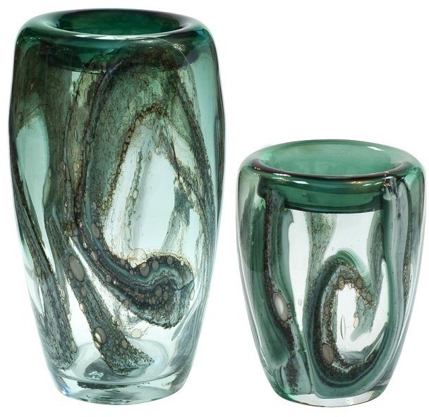 Ваза стеклянная зеленая H34xD19,5 (TT-00000693)