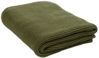 Плед из хлопка жемчужной вязки оливкового цвета из коллекции essential, 130х180 см (65886)