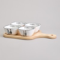 Набор салатников на дерев. подставке lefard &quot;family farm&quot; 5 пр. 30*19*6,7 см (263-1396)