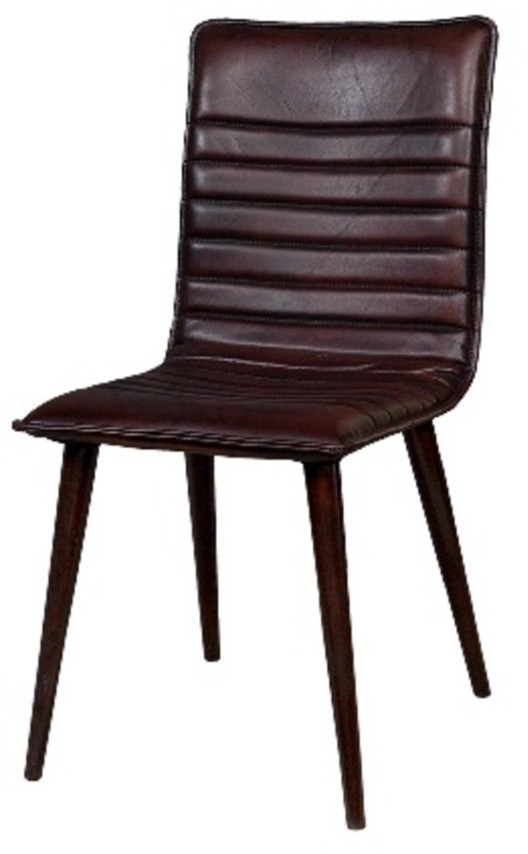 Стул Сабина Ретро SABINA RETRO, каркас массив дуба, обивка натуральная кожа, Gun Metal, ROOMERS FURNITURE