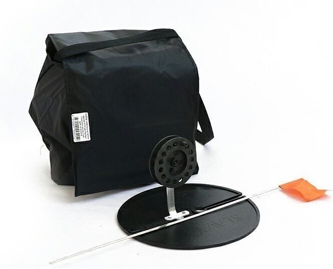 Набор жерлиц зимних 5 шт в сумке, подставка 210, катушка 75 мм, алюминиевая стойка (72276)