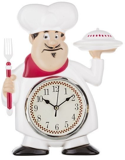 Часы настенные кварцевые "chef kitchen" 19*5*30 см.диаметр циферблата=10 см. Lefard (220-119)