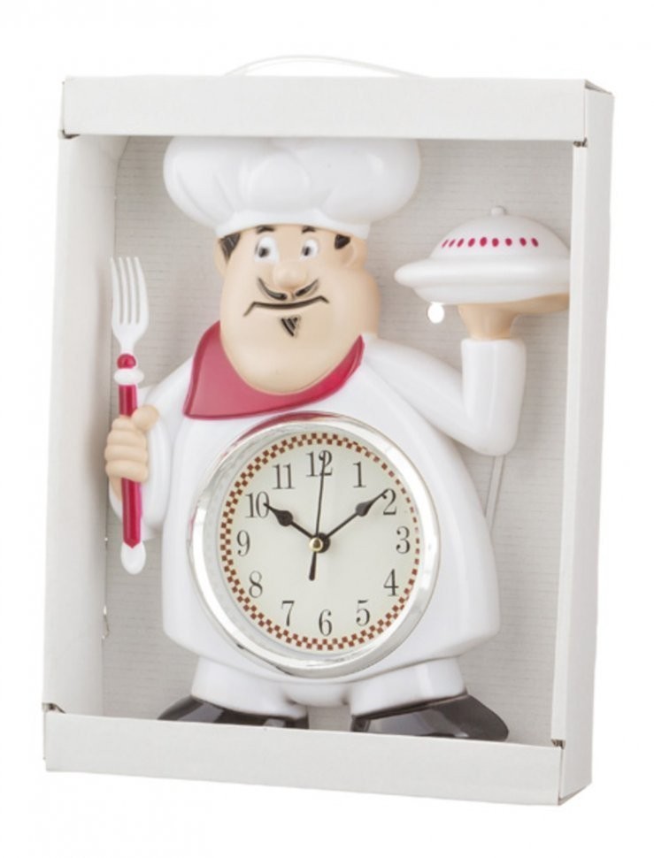 Часы настенные кварцевые "chef kitchen" 19*5*30 см.диаметр циферблата=10 см. Lefard (220-119)