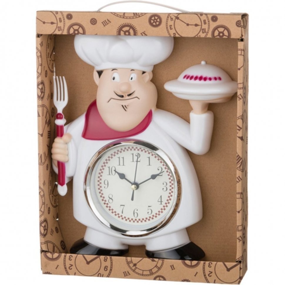 Часы настенные кварцевые "chef kitchen" 19*5*30 см.диаметр циферблата=10 см. Lefard (220-119)