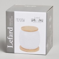 Банка lefard &quot;meadow&quot; с дер.крышкой на дер.подставке 10*11,5 см 600 мл (587-212)