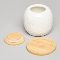 Банка lefard &quot;meadow&quot; с дер.крышкой на дер.подставке 10*11,5 см 600 мл (587-212)